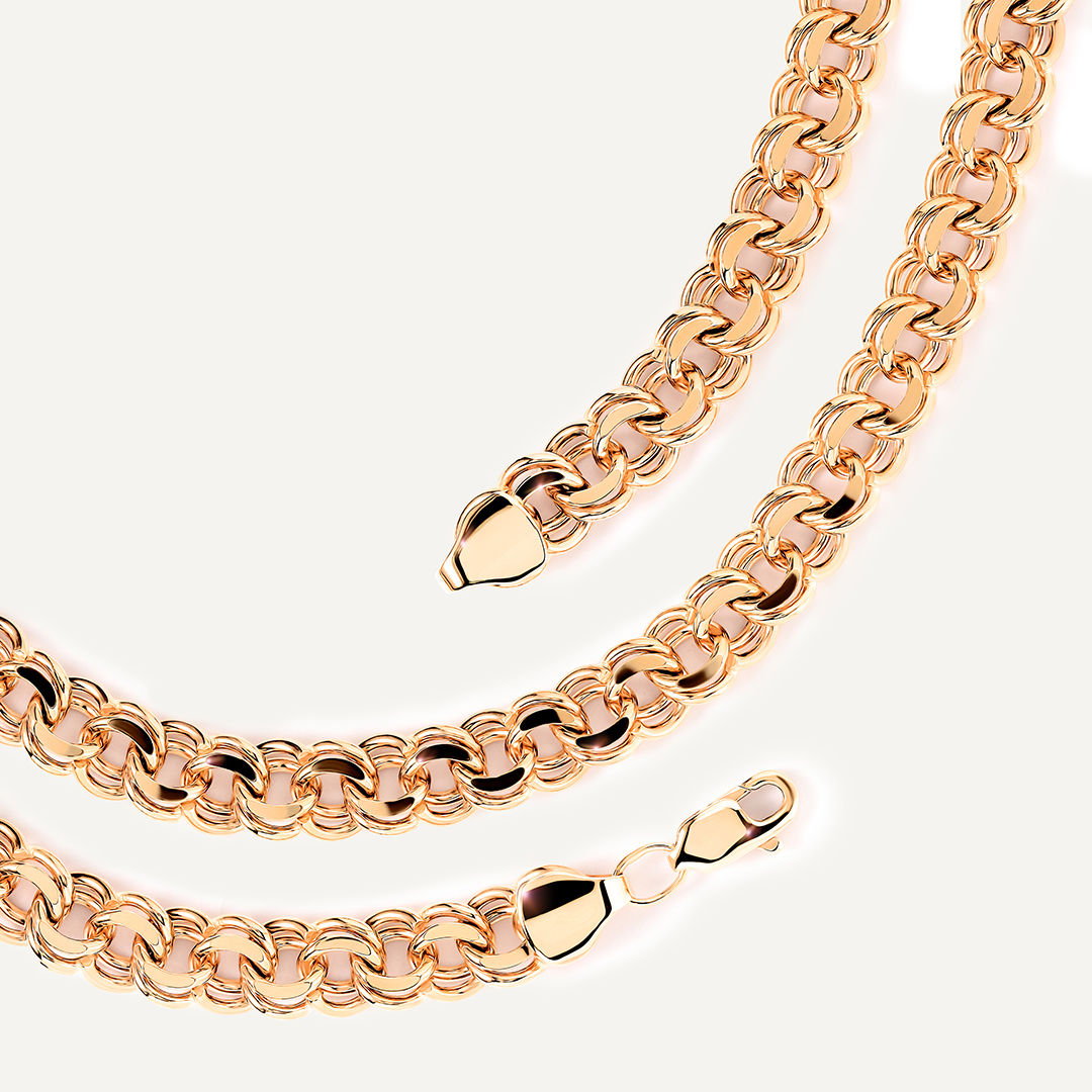 Цепь из золота плетение "Бисмарк"