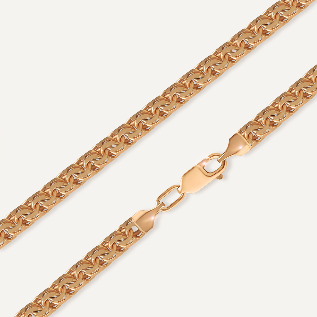 Серебряная цепь плетение "Бисмарк" (Шпрингелевая)