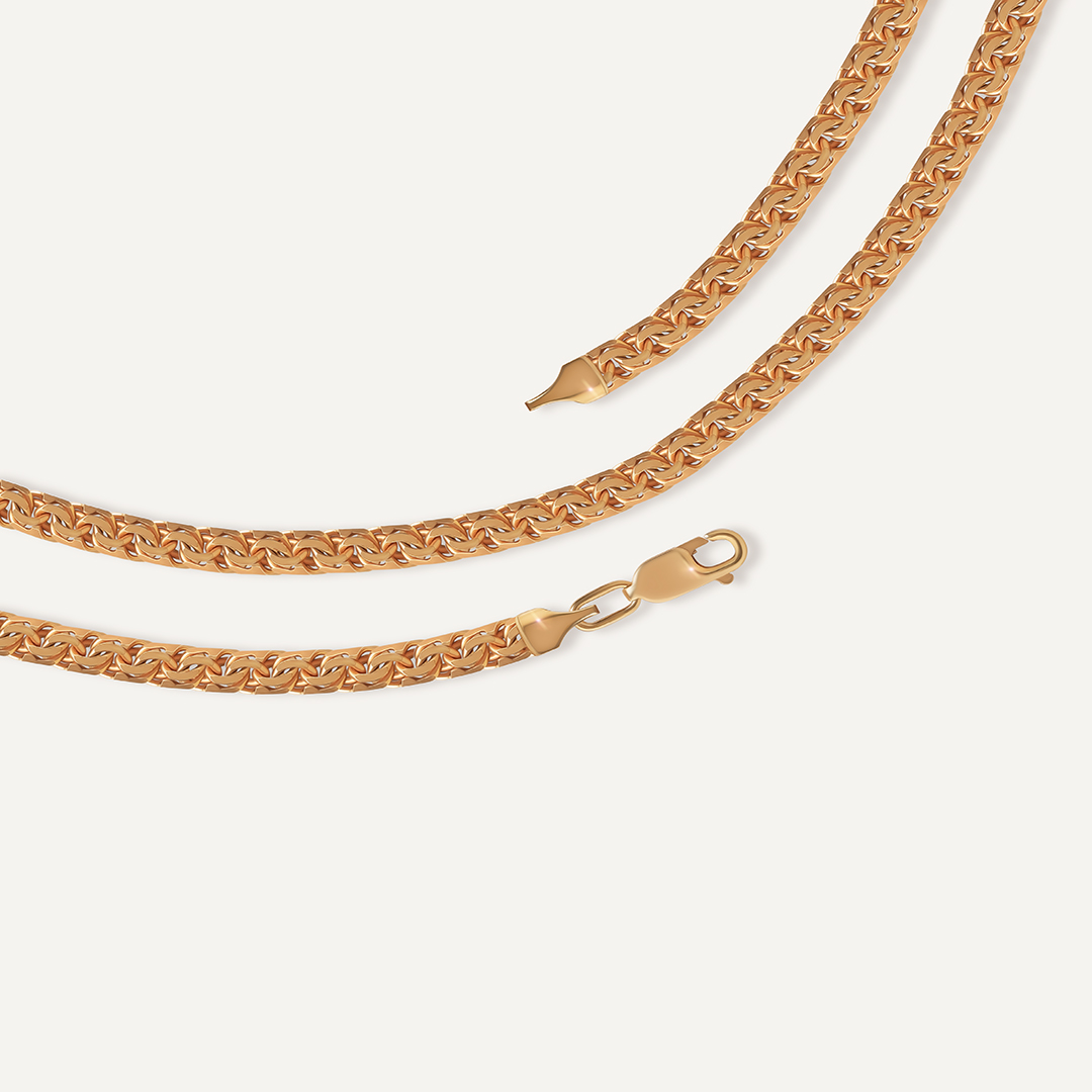 Серебряная цепь плетение "Бисмарк" (Шпрингелевая)