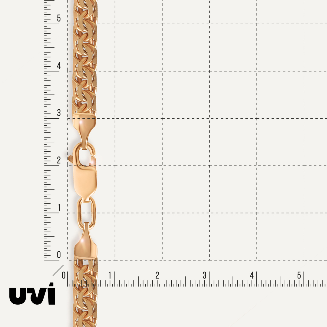 Серебряная цепь плетение "Бисмарк" (Шпрингелевая)