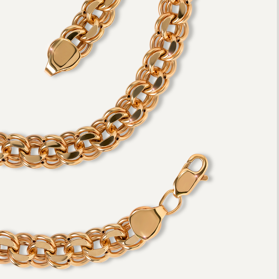 Цепь из золота плетение "Бисмарк"