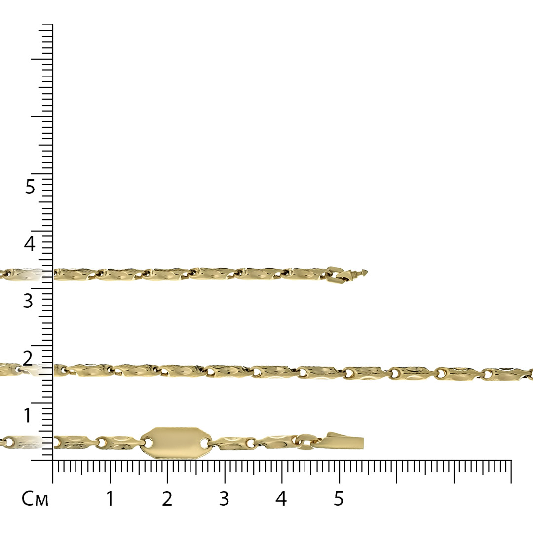 Цепь из желтого золота плетение "Фантазийное"