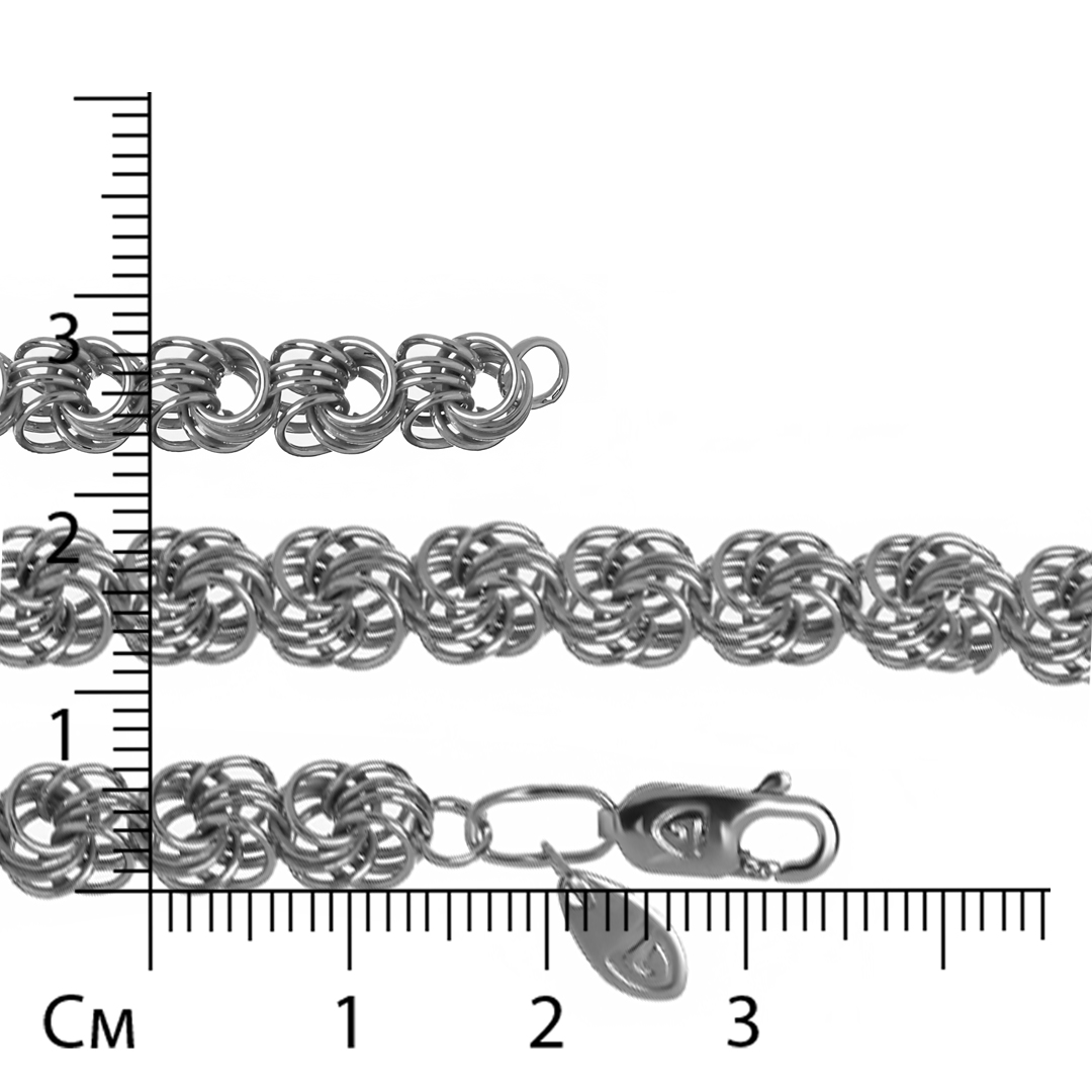 Серебряная цепь плетение "Роза"