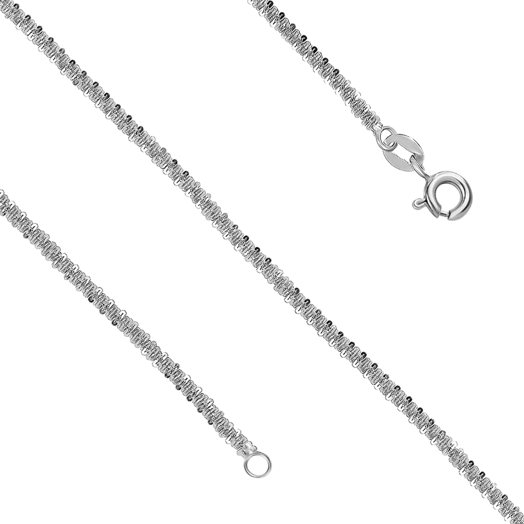 Серебряная цепь 925 пробы; плетение Крис-Крос;