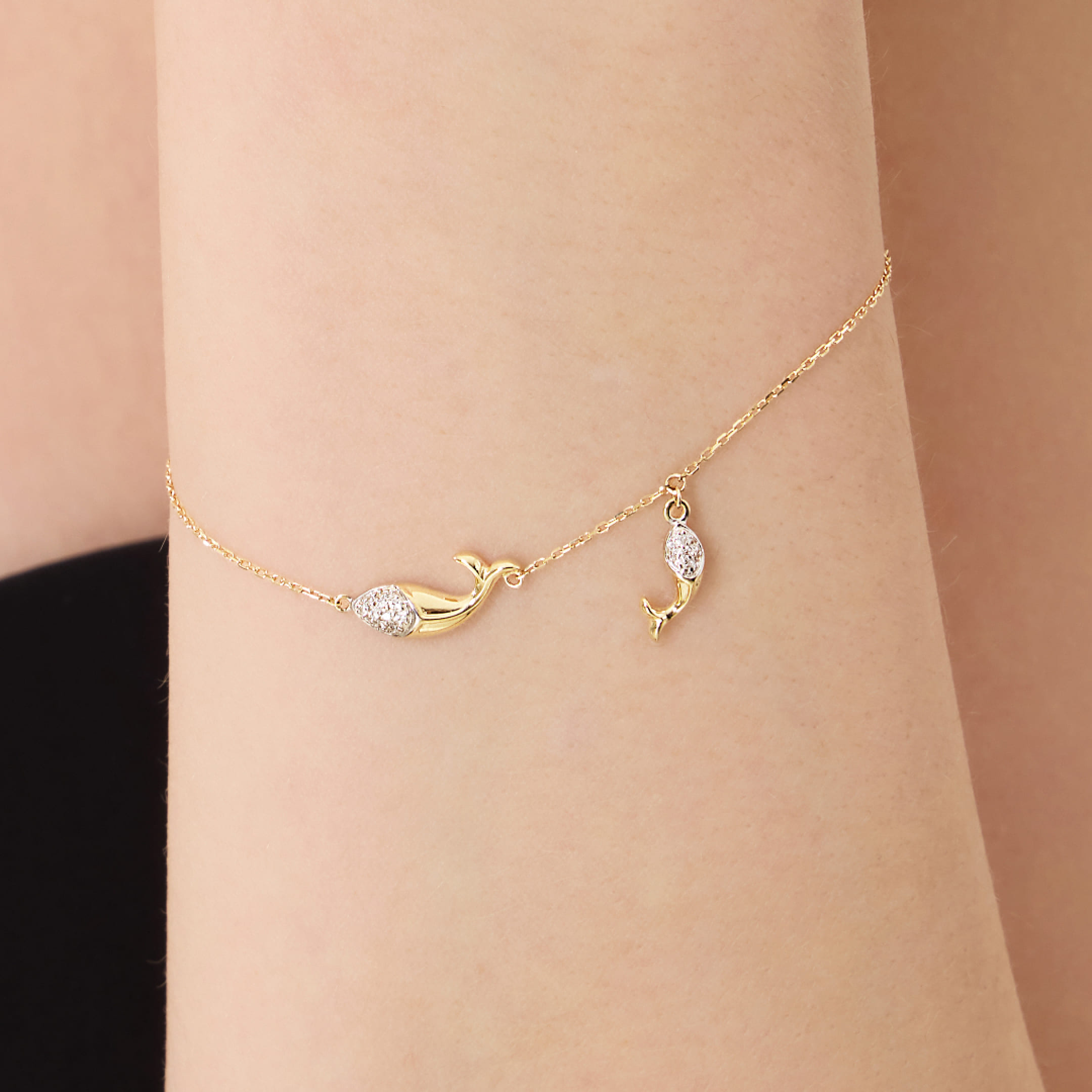 Браслет из желтого золота с бриллиантами