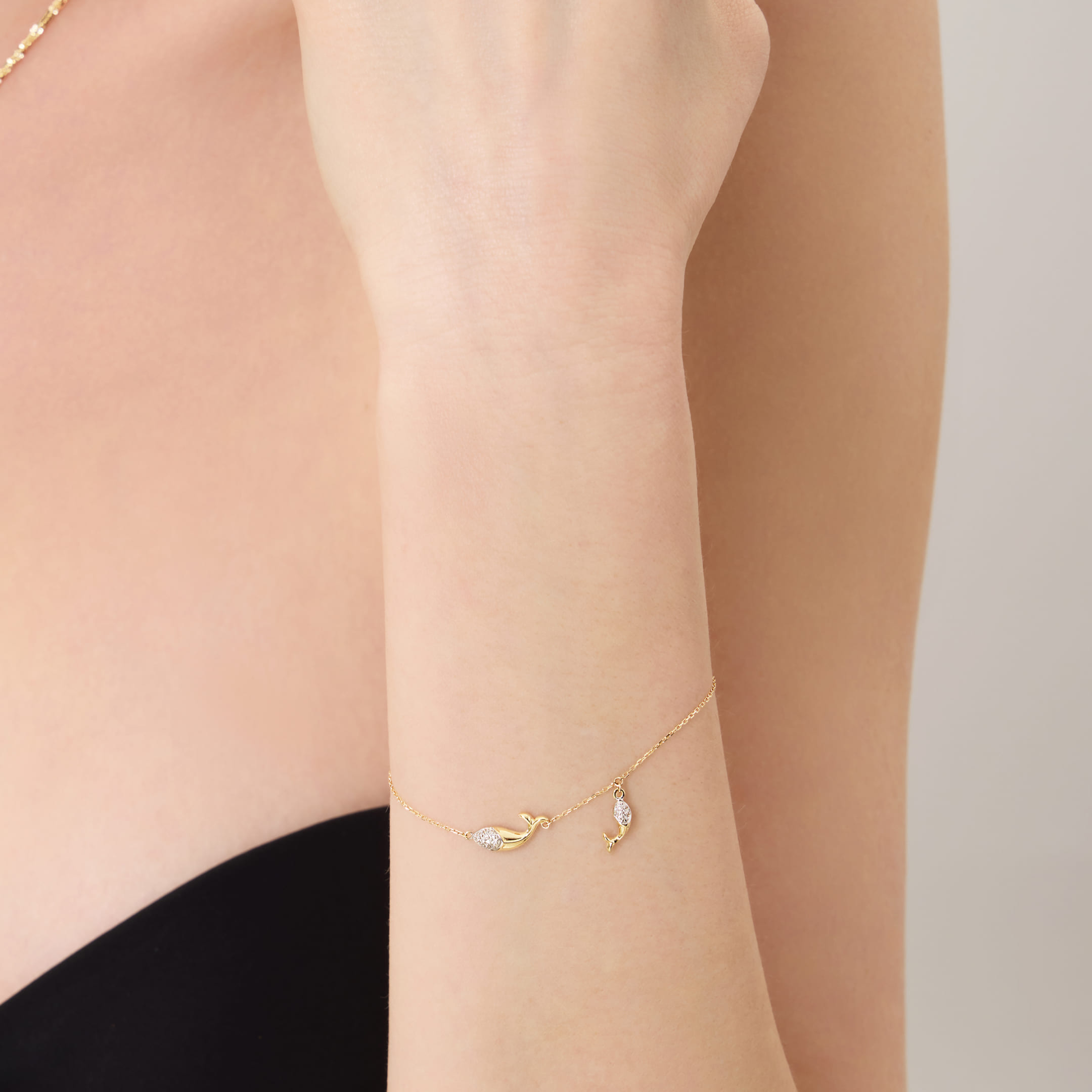 Браслет из желтого золота с бриллиантами