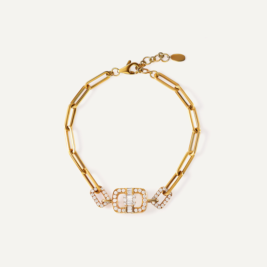 Браслет из желтого золота с бриллиантами