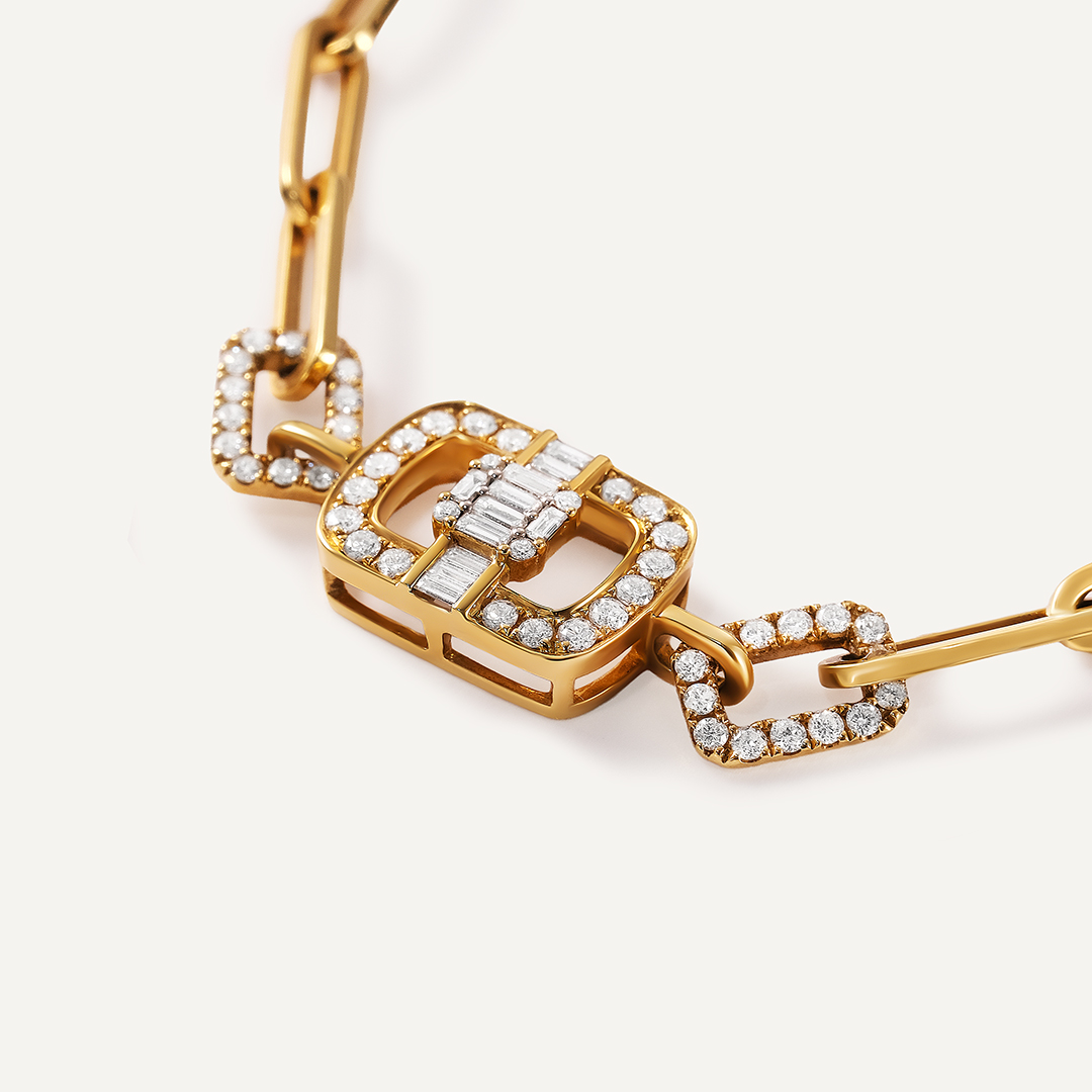 Браслет из желтого золота с бриллиантами