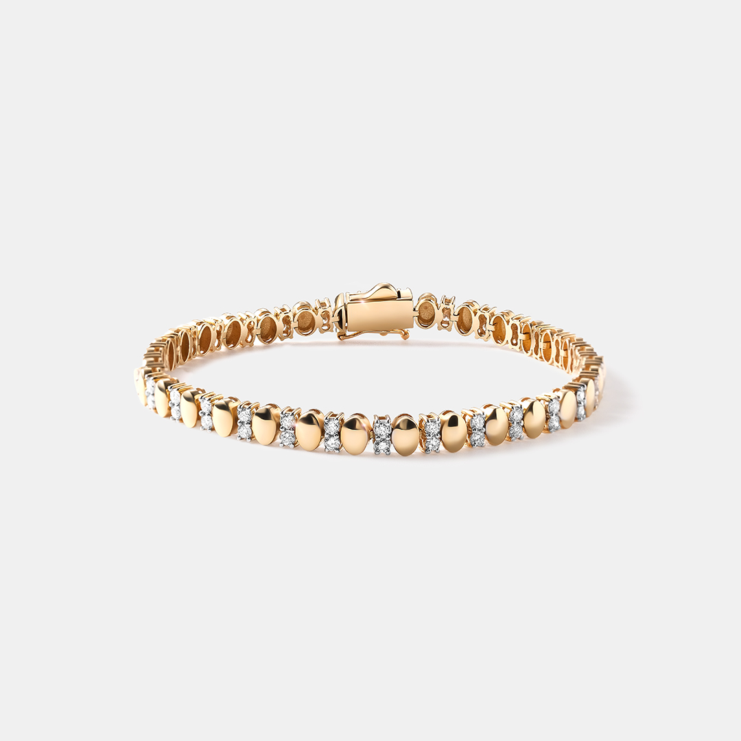 Браслет из желтого золота с бриллиантами