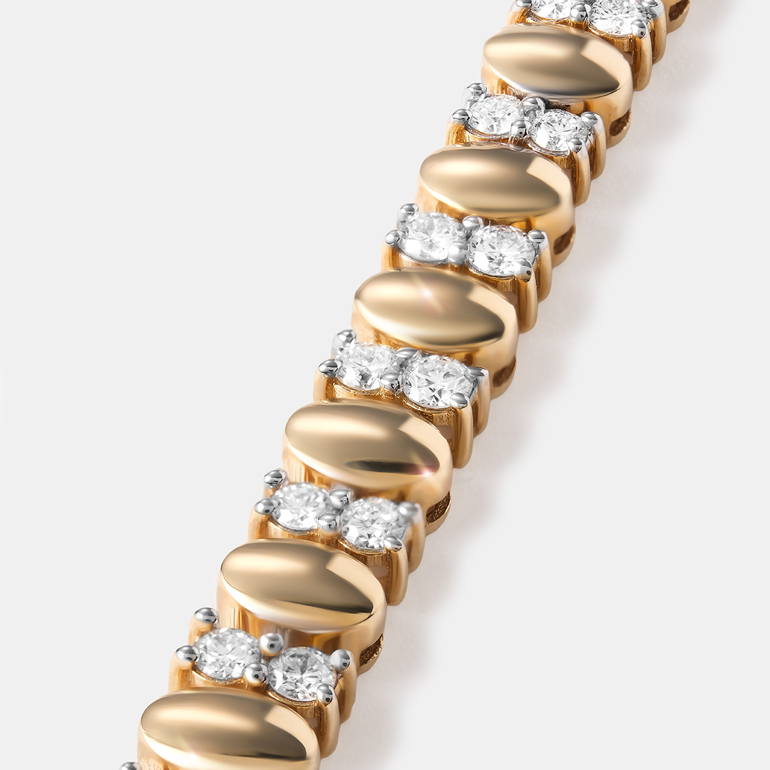 Браслет из желтого золота с бриллиантами