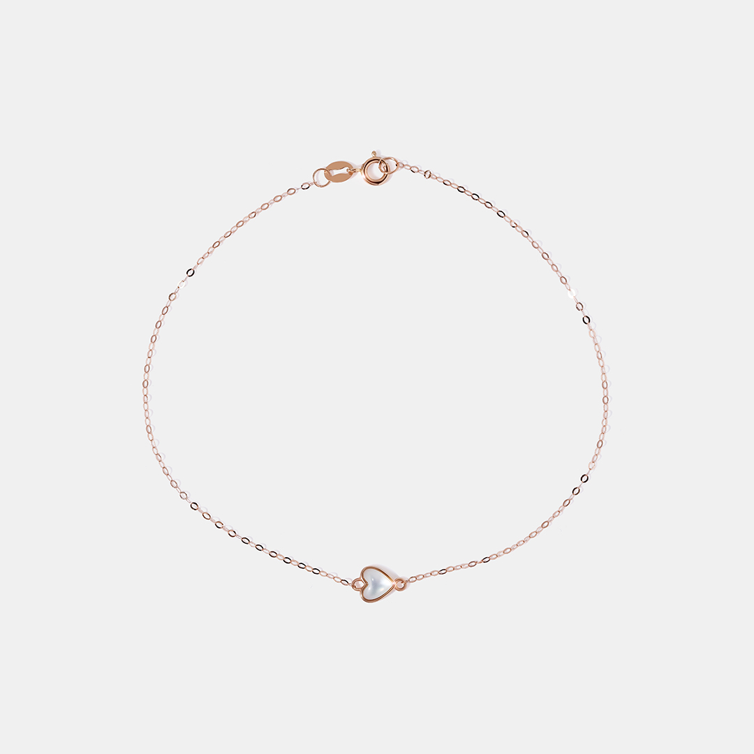 Браслет из золота с перламутром "Сердце"