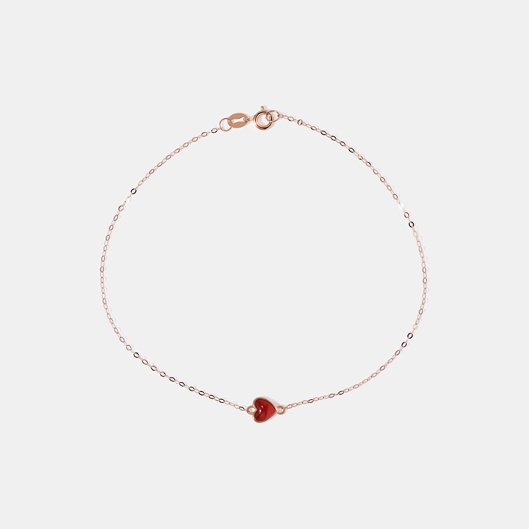 Браслет из золота с агатом "Сердце"