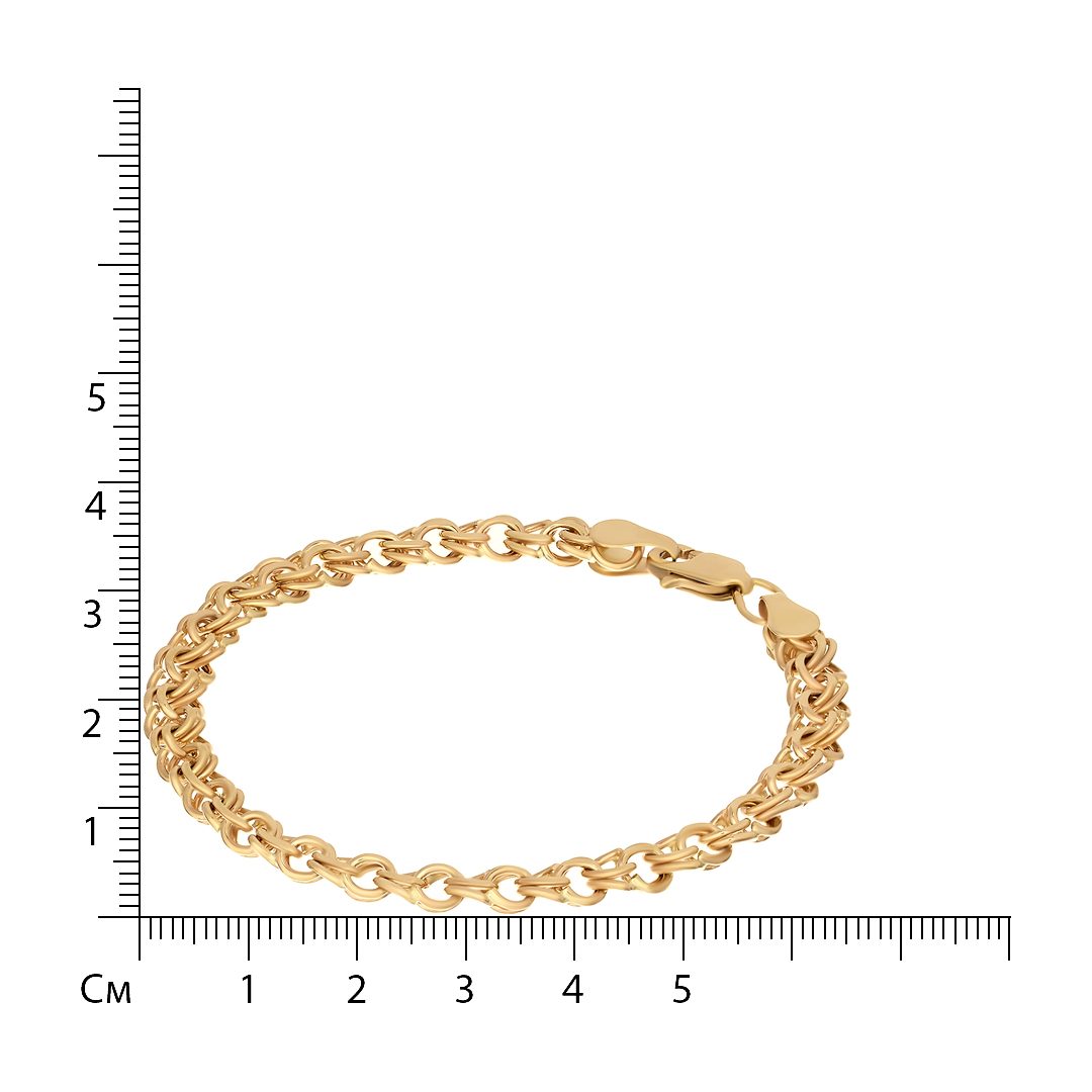 Браслет из золота плетение "Бисмарк"