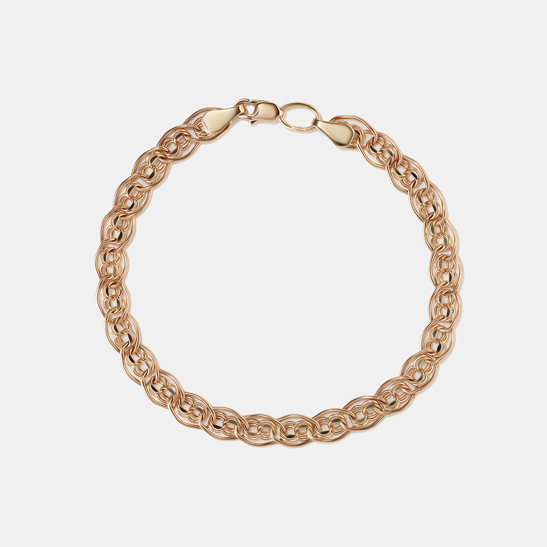 Браслет из золота плетение "Нонна-Бисмарк"