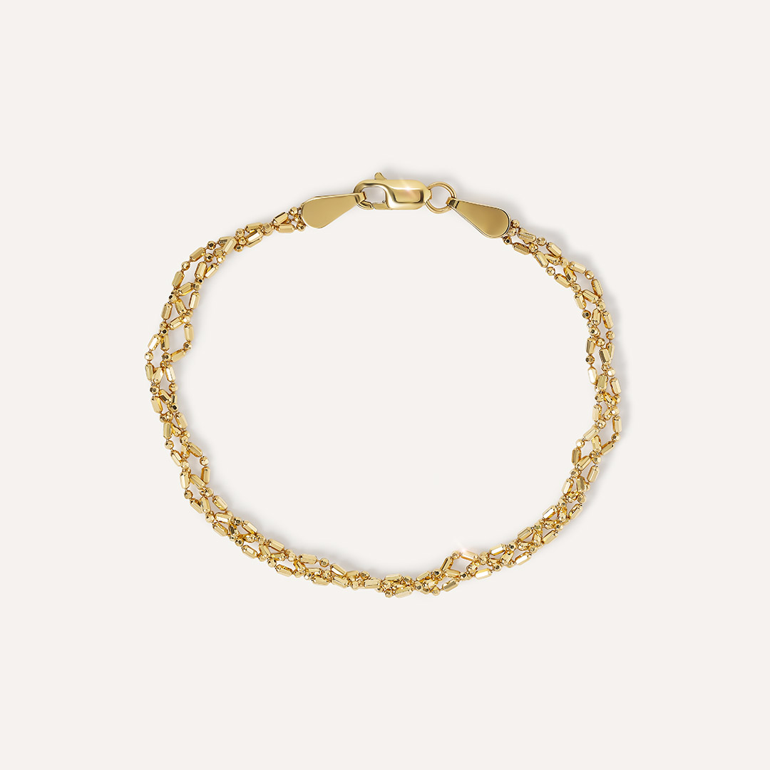 Браслет из желтого золота плетение "Фантазийное"