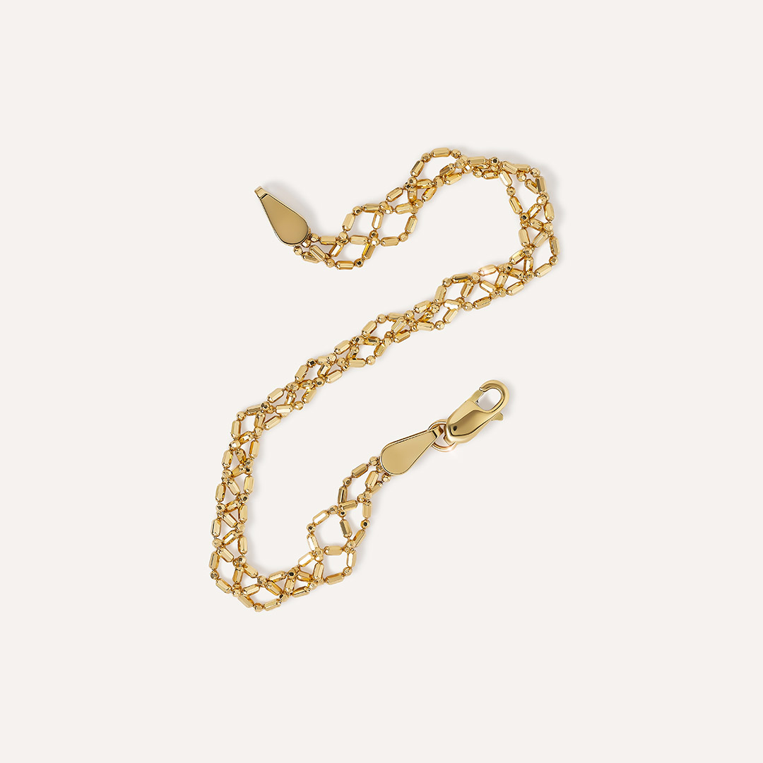 Браслет из желтого золота плетение "Фантазийное"