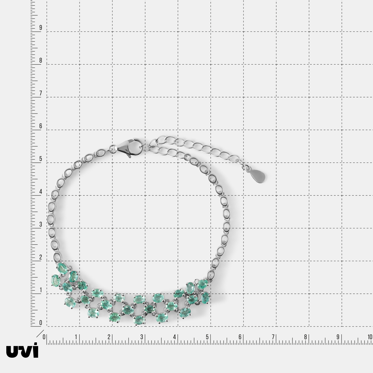 Серебряный браслет с изумрудами