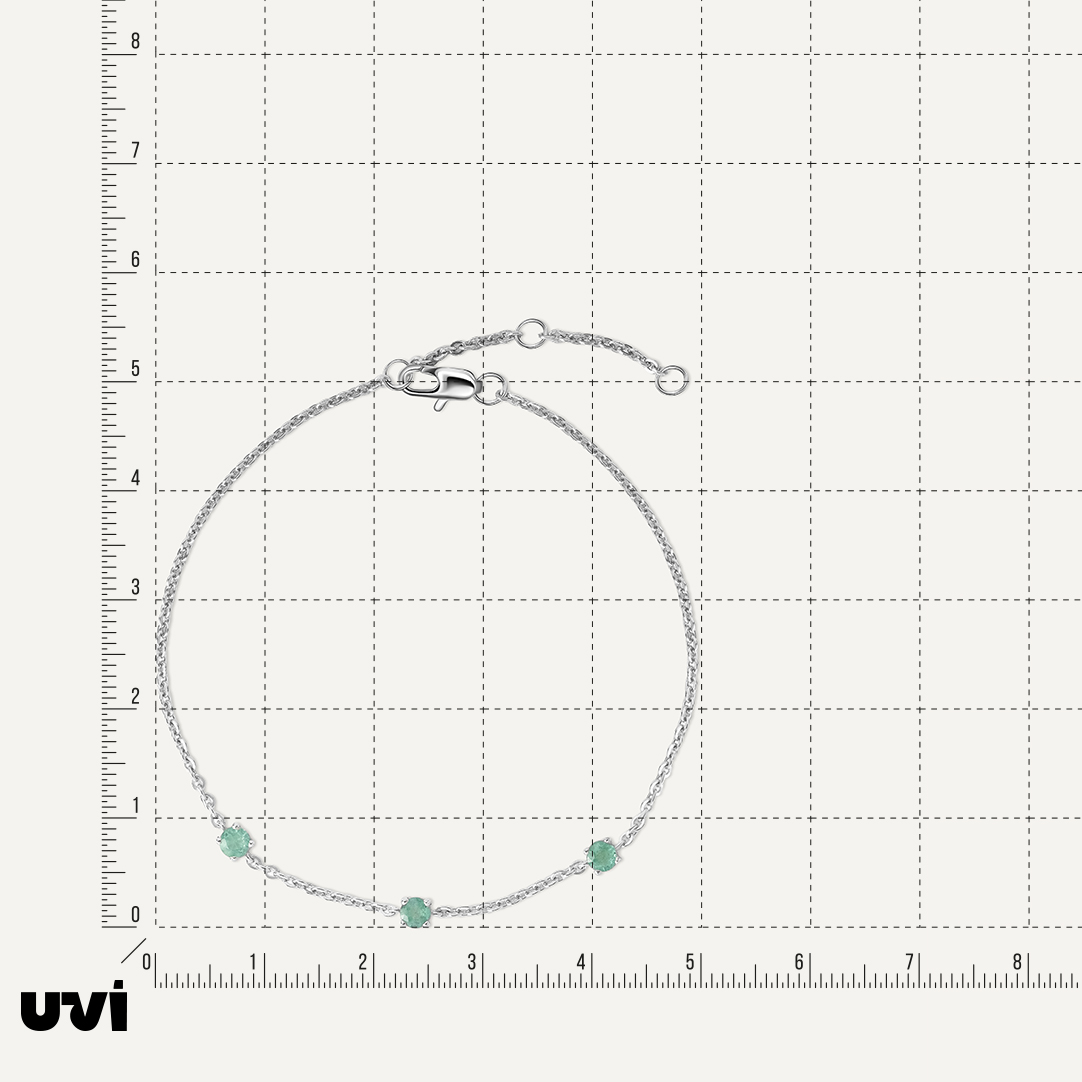 Серебряный браслет с изумрудами