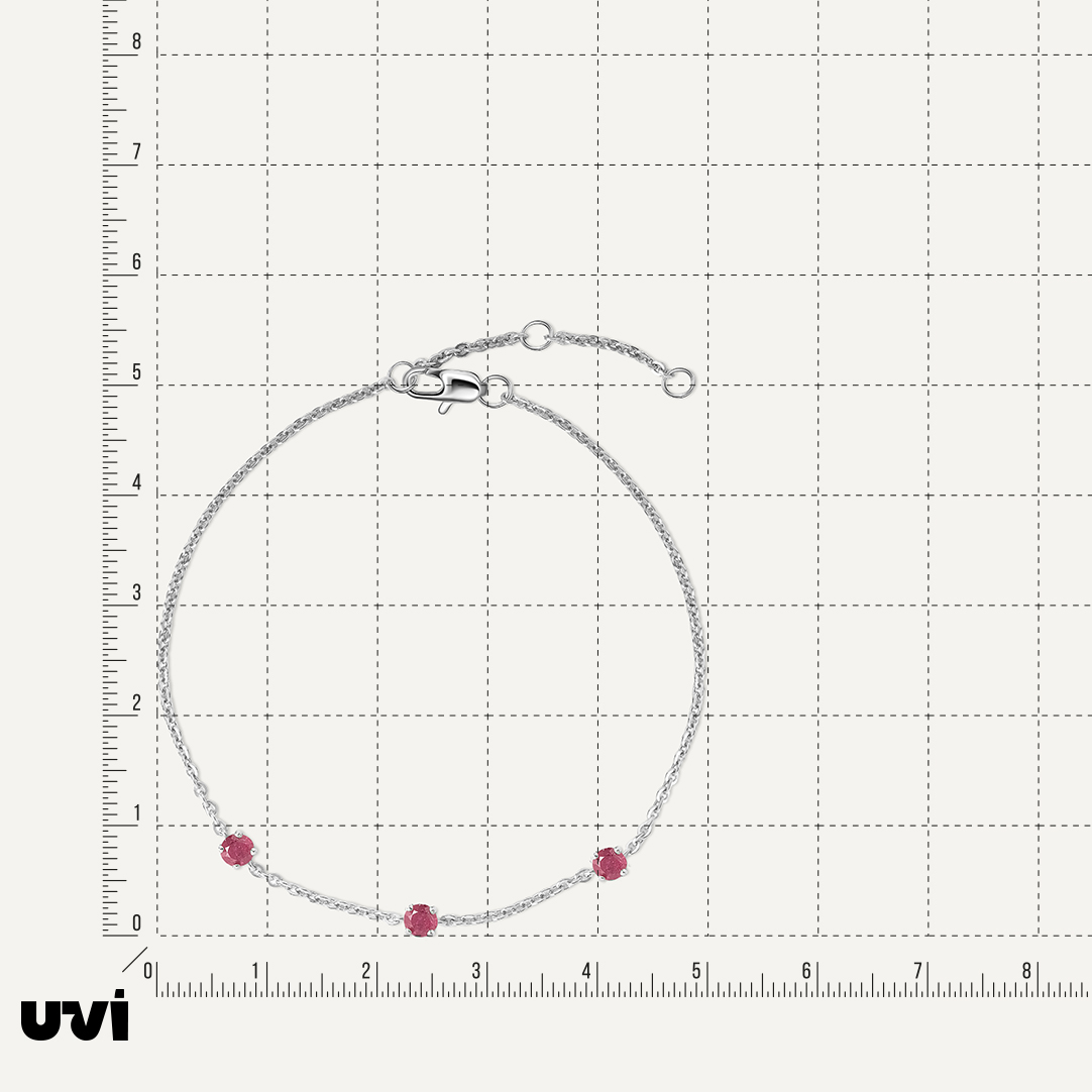 Серебряный браслет с рубинами