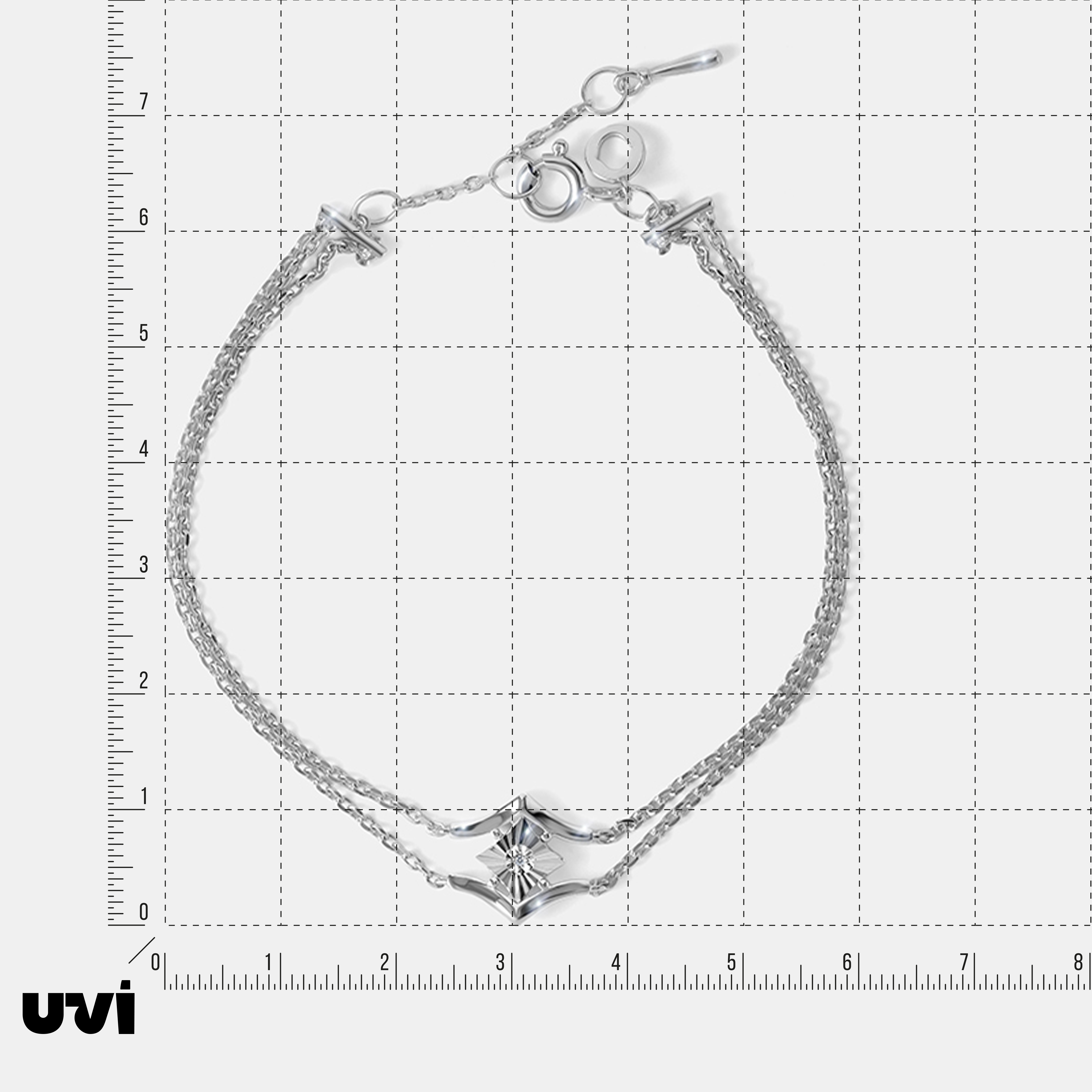 Серебряный браслет с бриллиантом