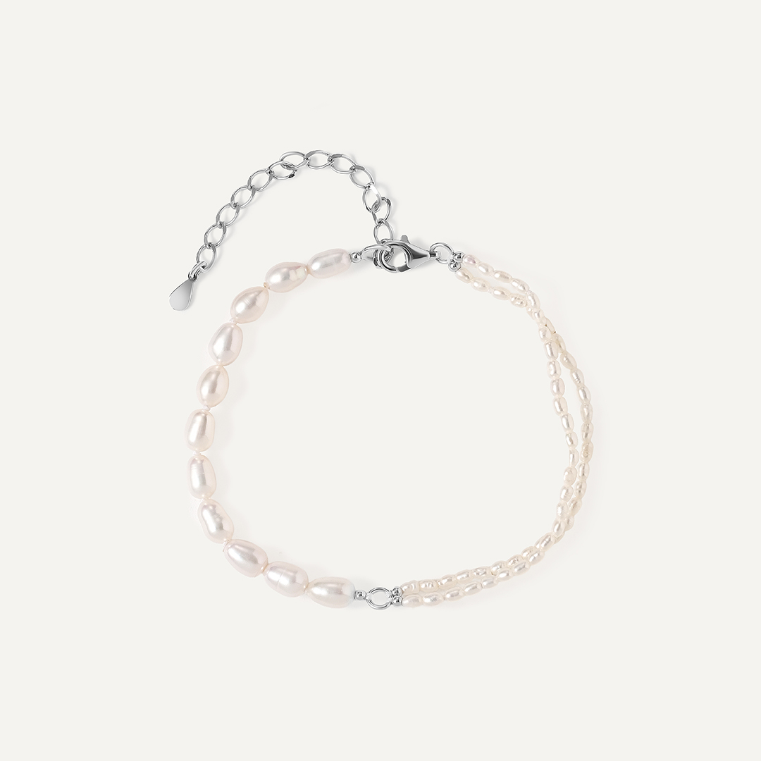 Серебряный браслет с жемчугом