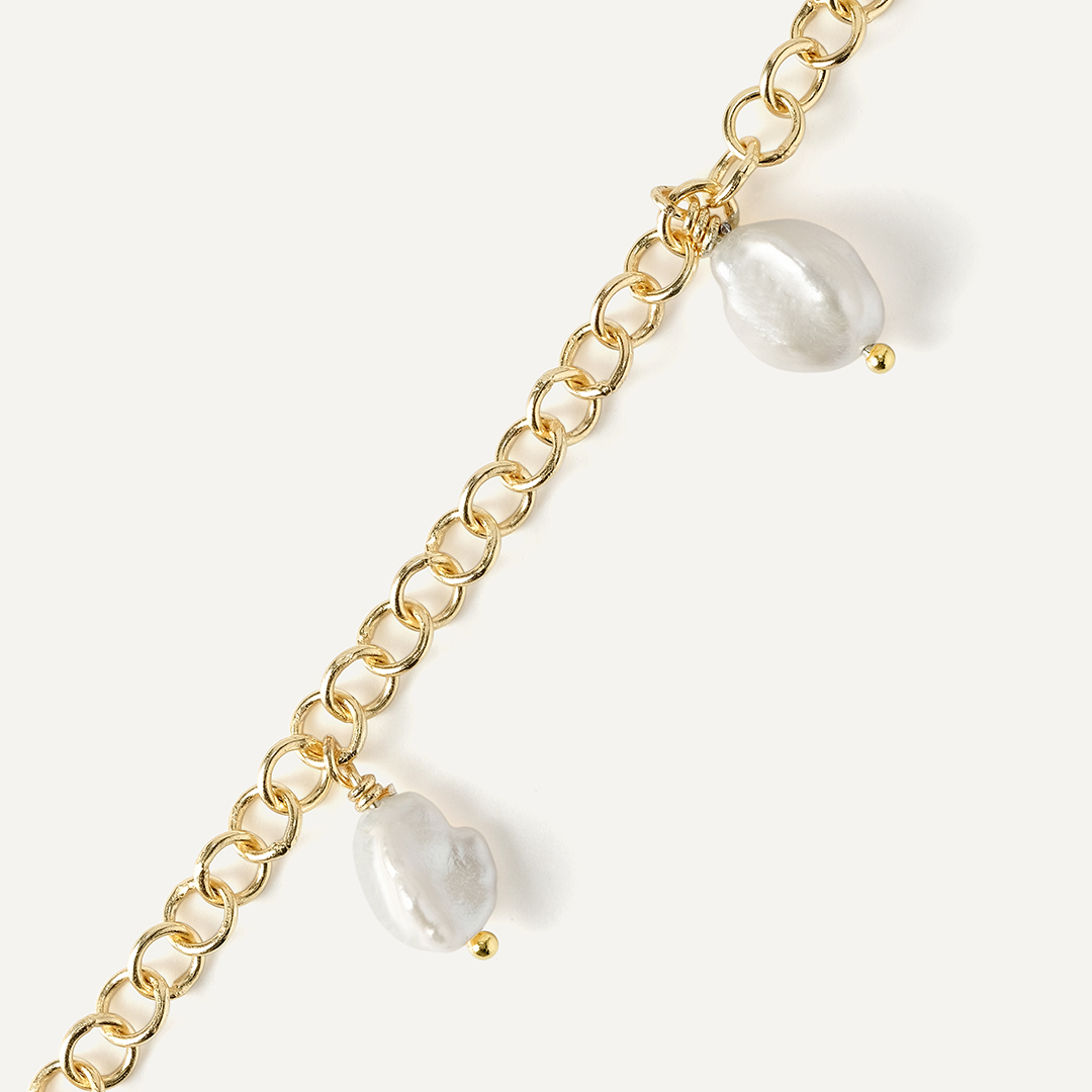 Серебряный браслет с жемчугом Барокко