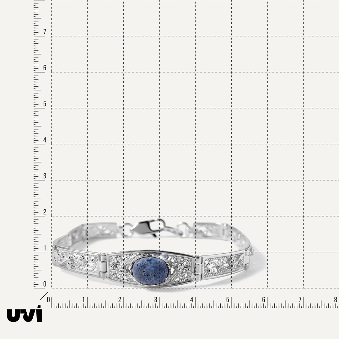 Серебряный браслет с кораллом Акори