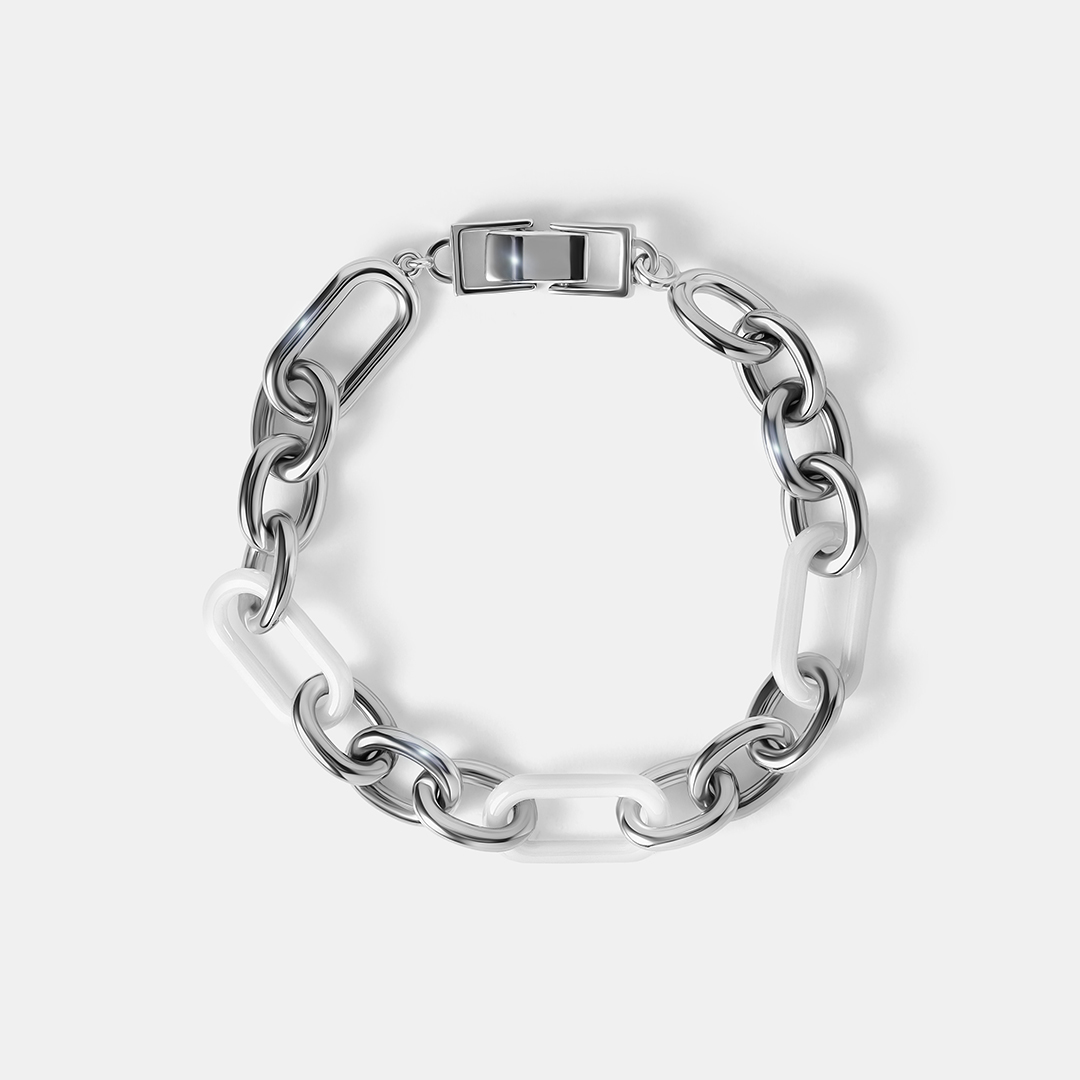 Серебряный браслет с керамикой