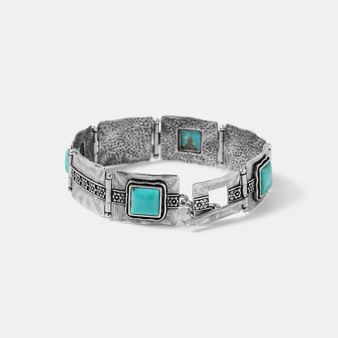 Серебряный браслет с бирюзой