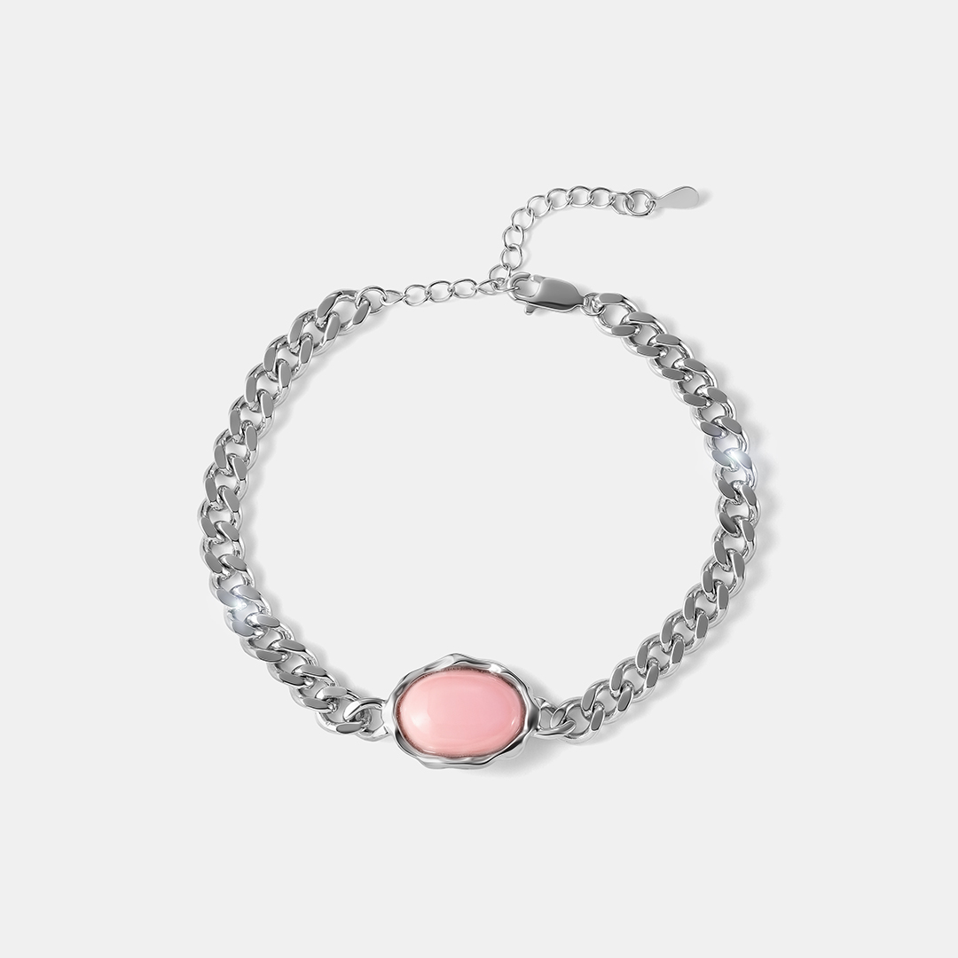 Серебряный браслет с кораллом