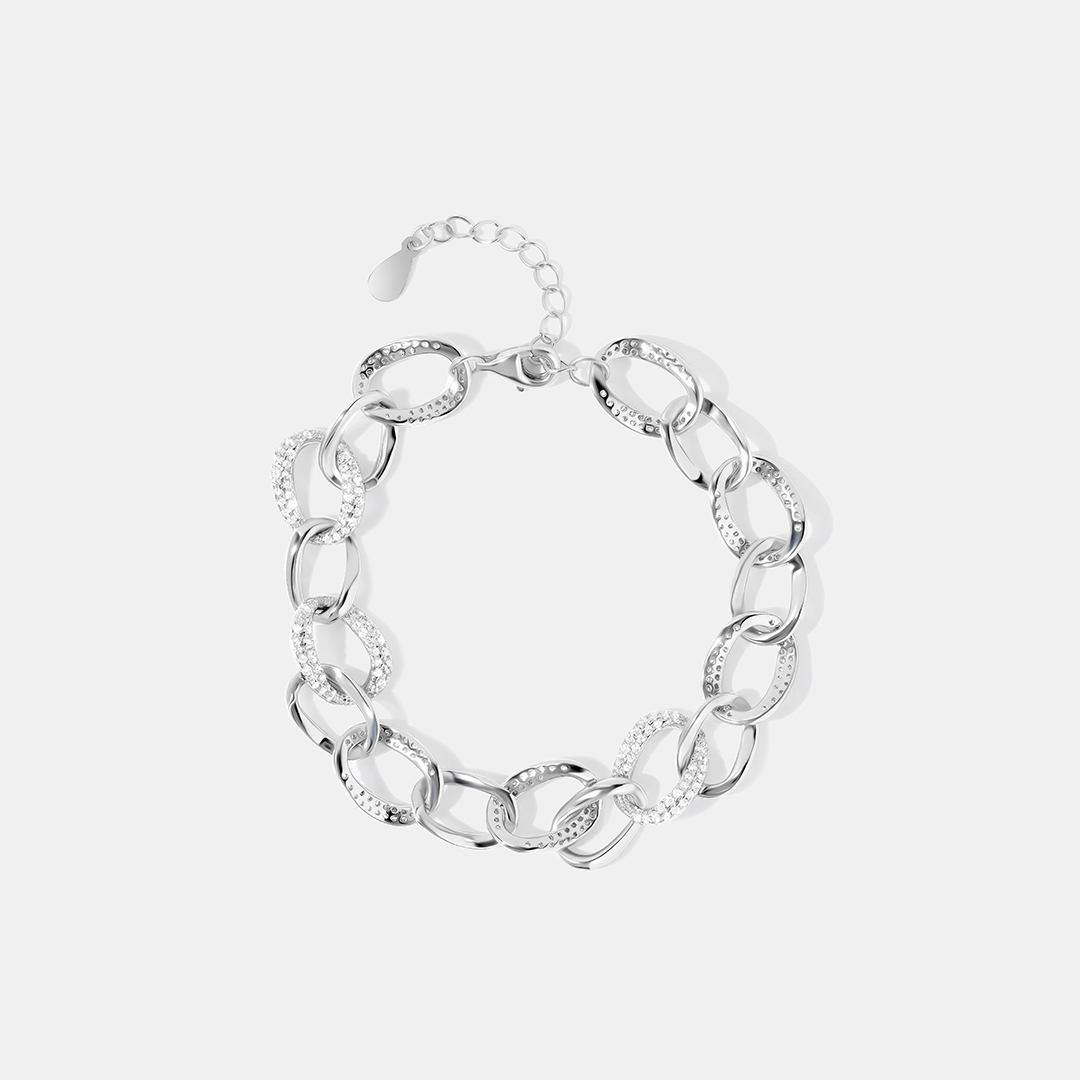 Серебряный браслет с кубическим цирконием