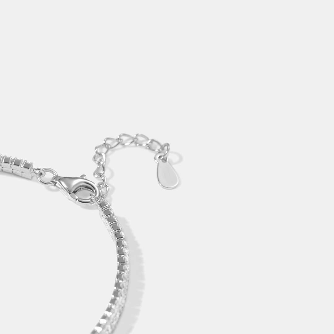 Серебряный браслет с кубическим цирконием