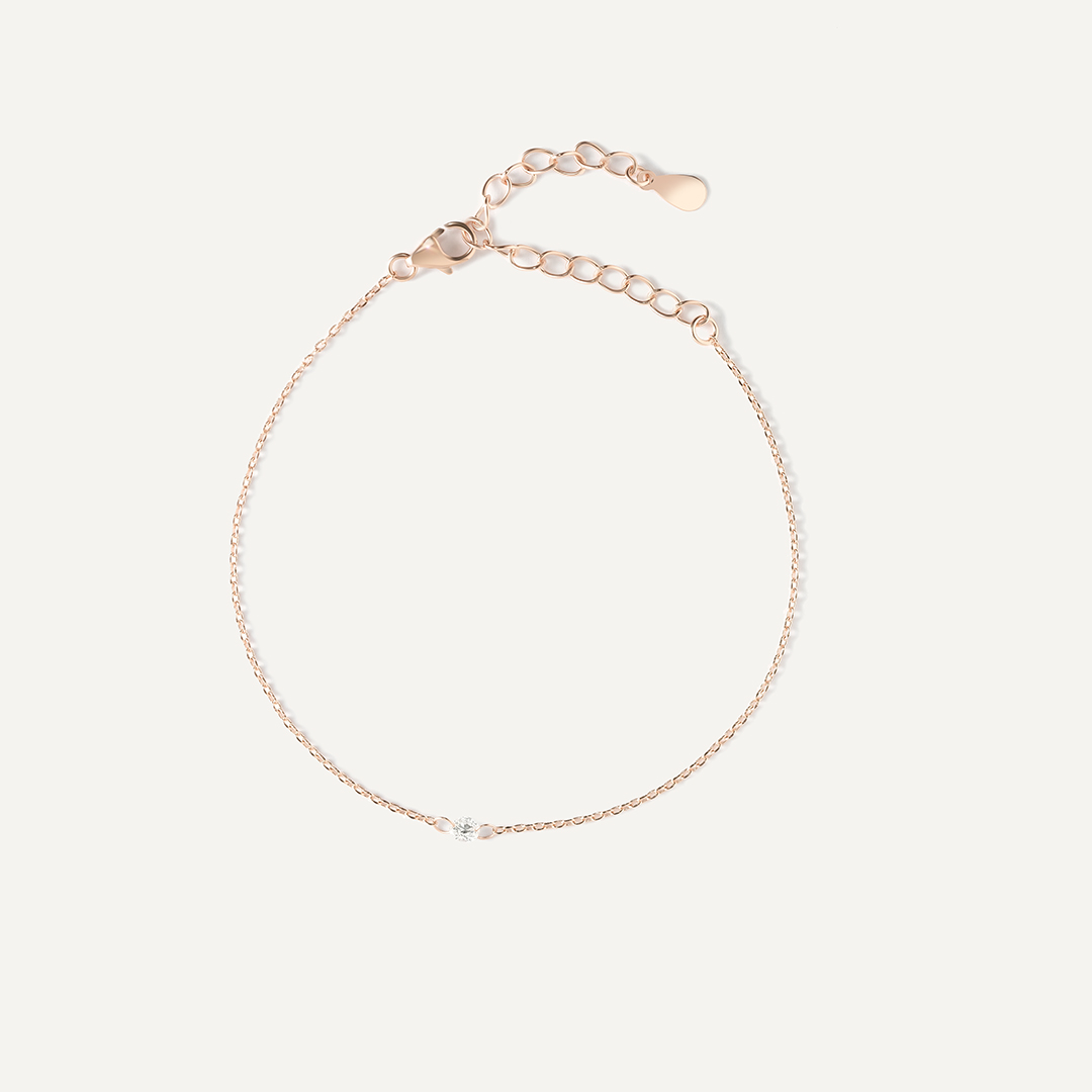 Серебряный браслет с выращенным бриллиантом