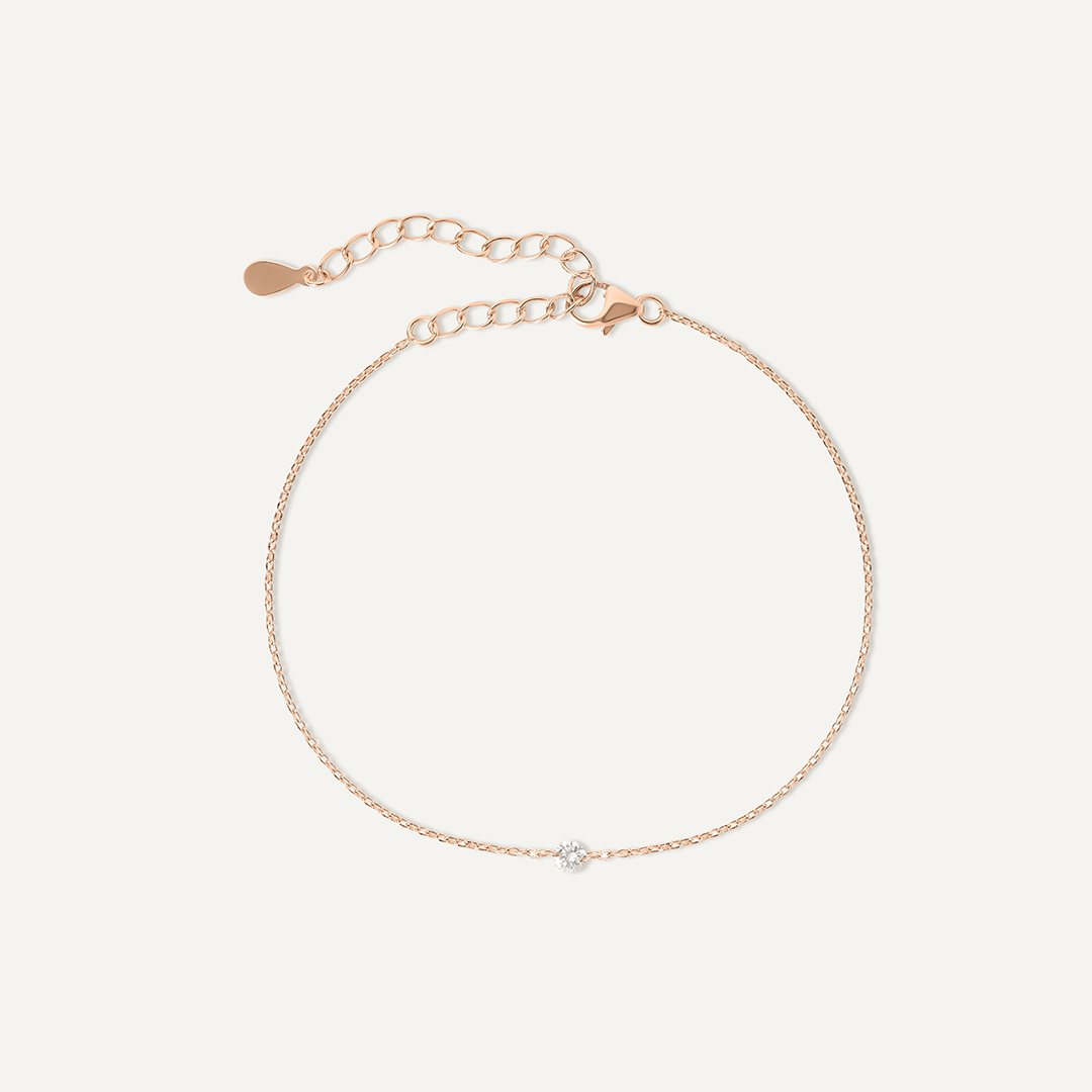 Серебряный браслет с выращенным бриллиантом