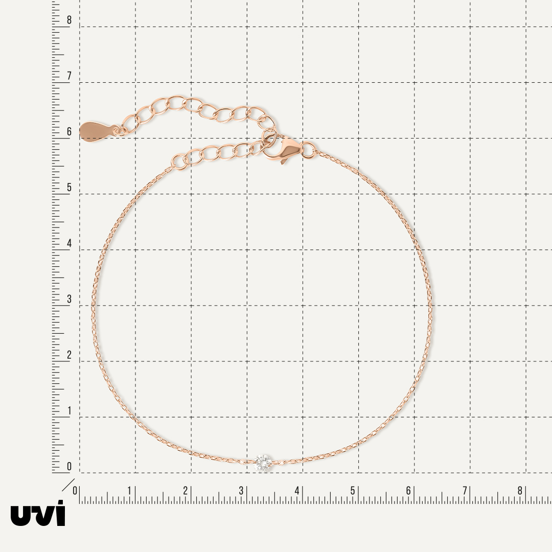 Серебряный браслет с выращенным бриллиантом