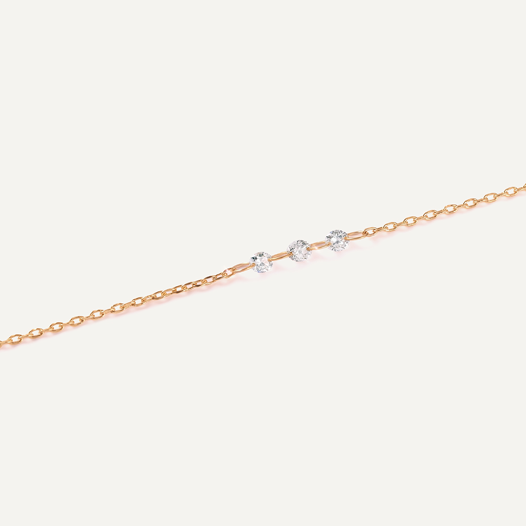 Серебряный браслет с выращенными бриллиантами