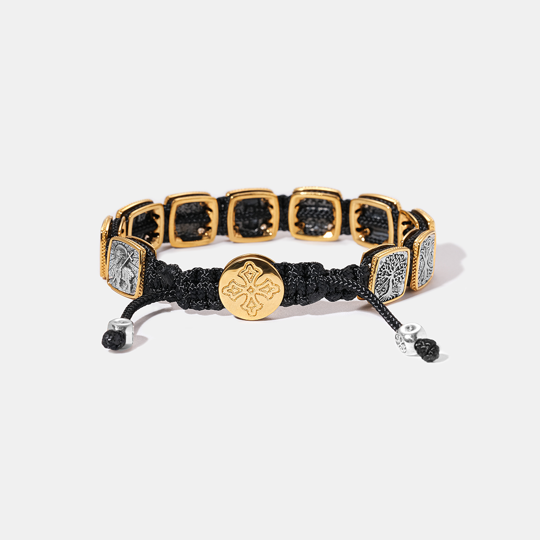 Серебряный браслет "Символы православия"