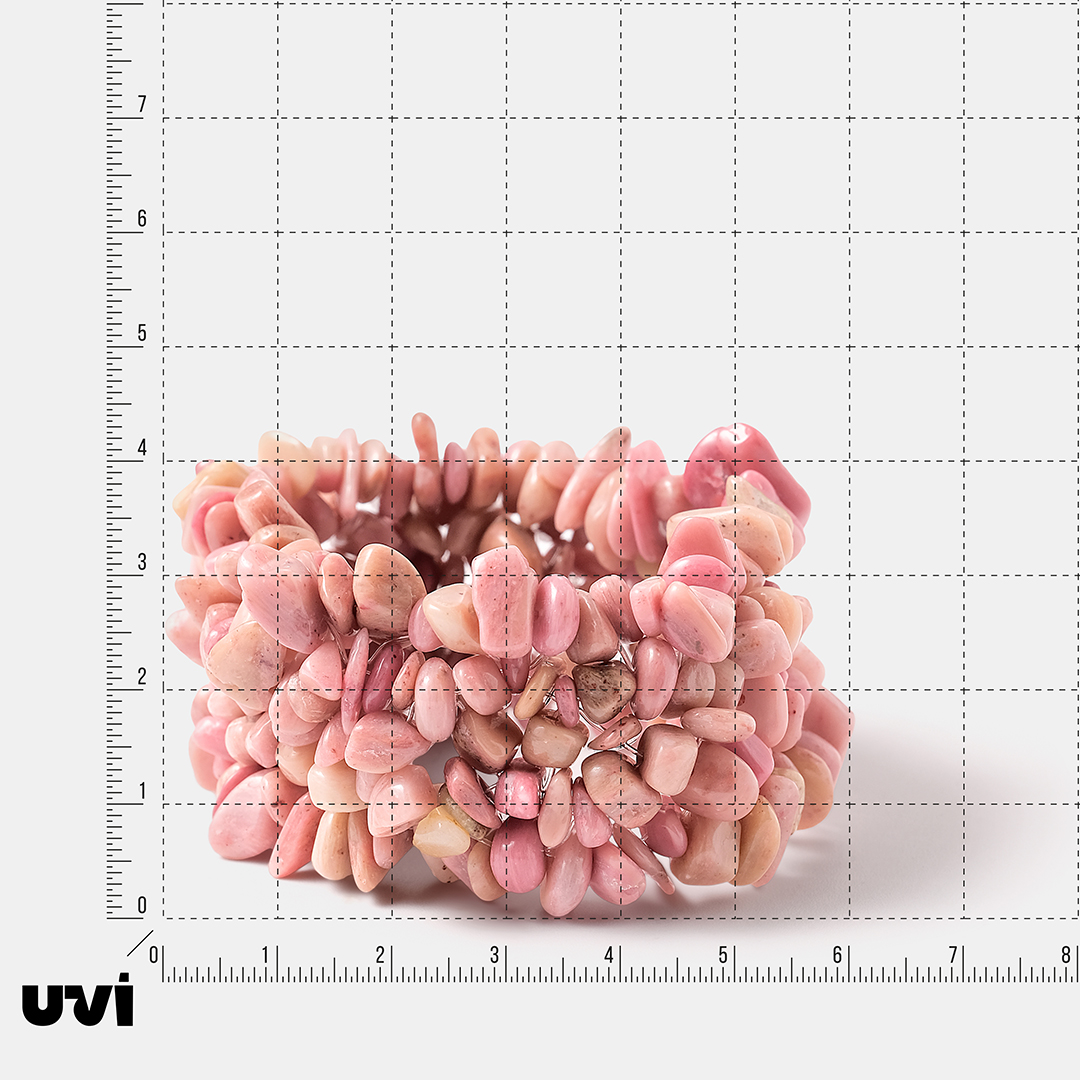 Браслет из родонита на резинке