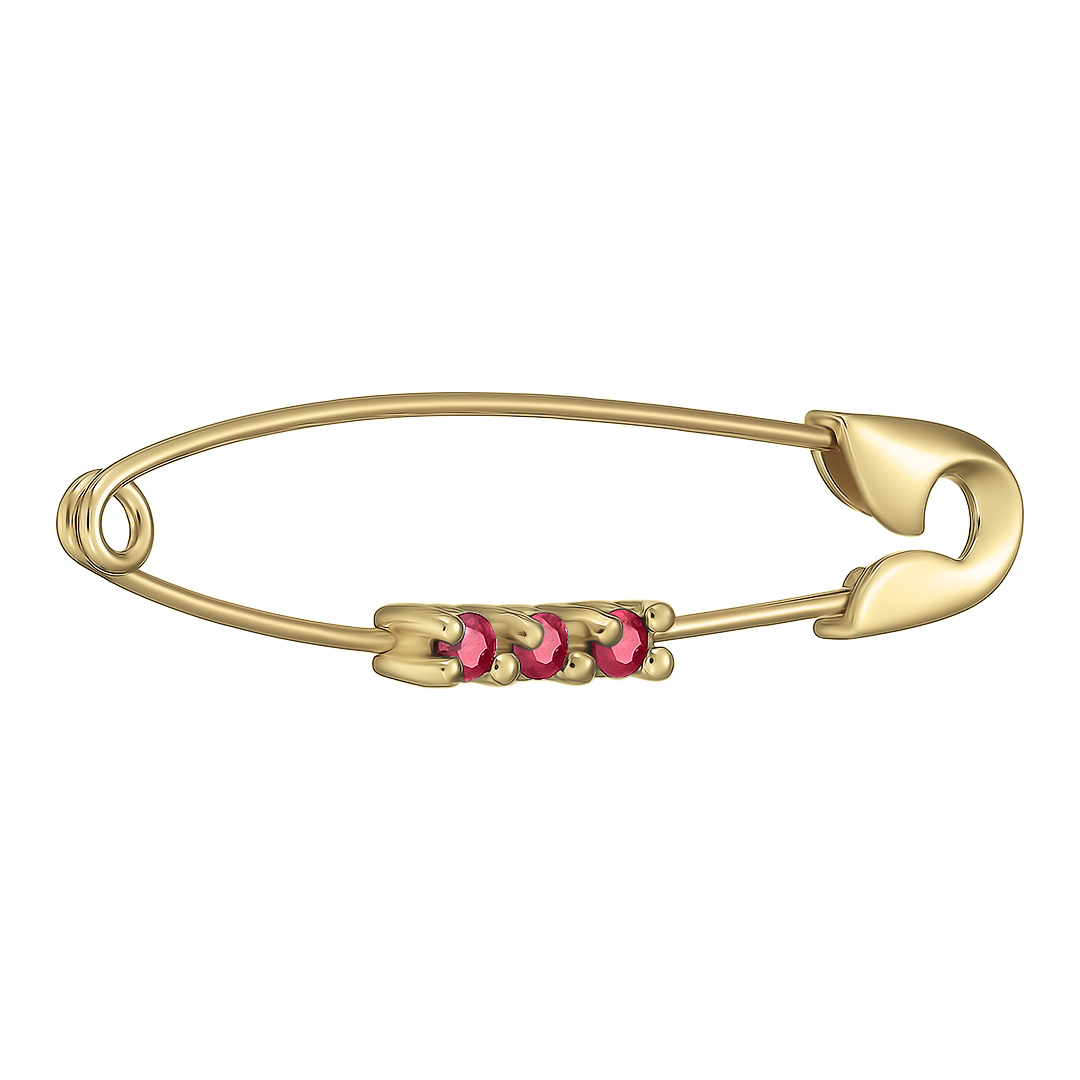 Брошь-булавка из золота с рубинами