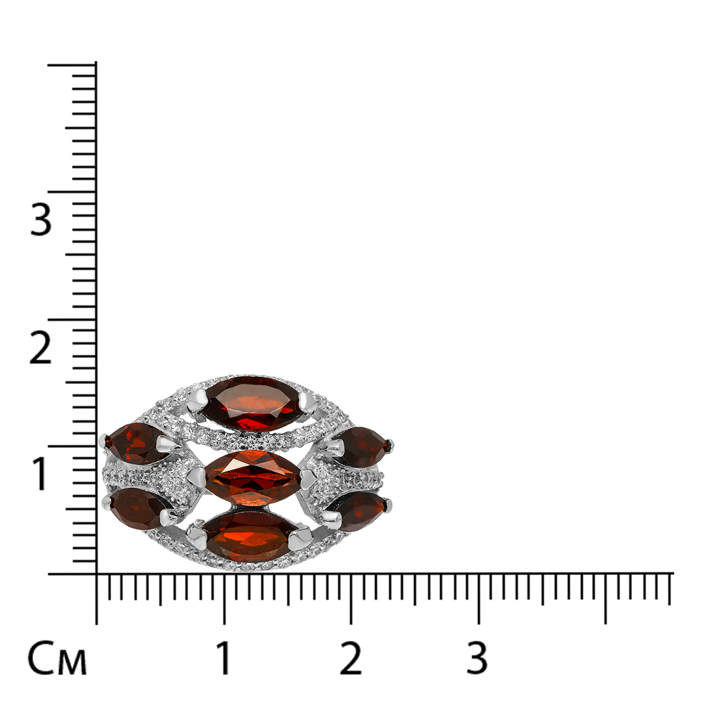 Серебряное кольцо с гранатами