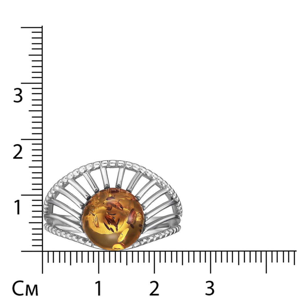 Серебряное кольцо с янтарем