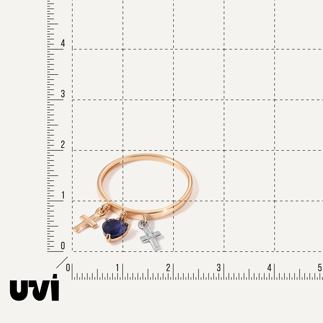 Кольцо из золота с сапфиром "Сердце"