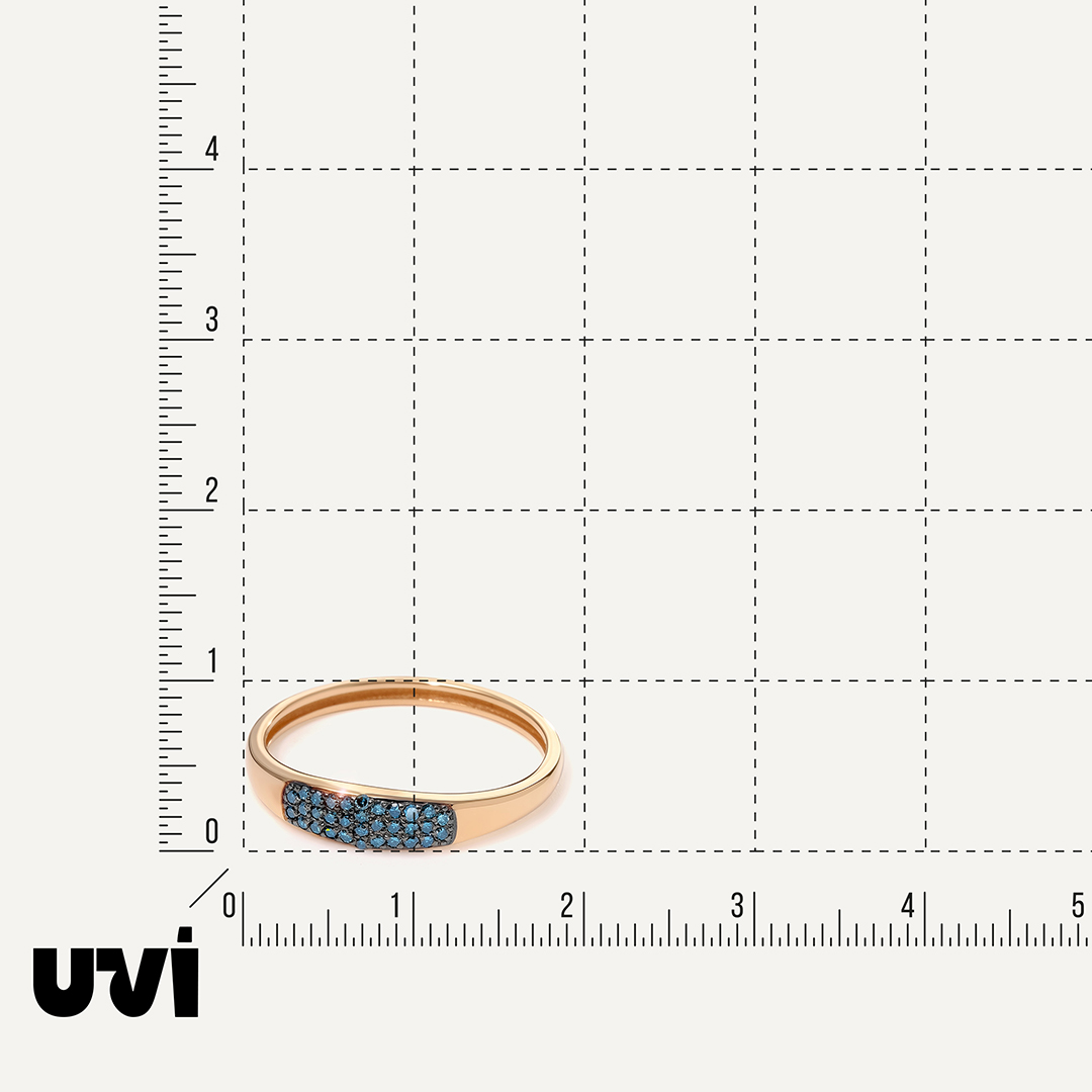 Кольцо из золота с голубыми бриллиантами