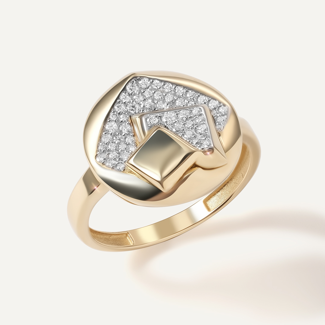 Кольцо из желтого золота с бриллиантами