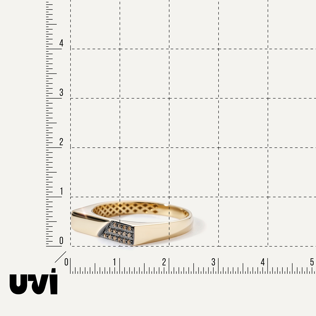 Кольцо из желтого золота с коньячными бриллиантами