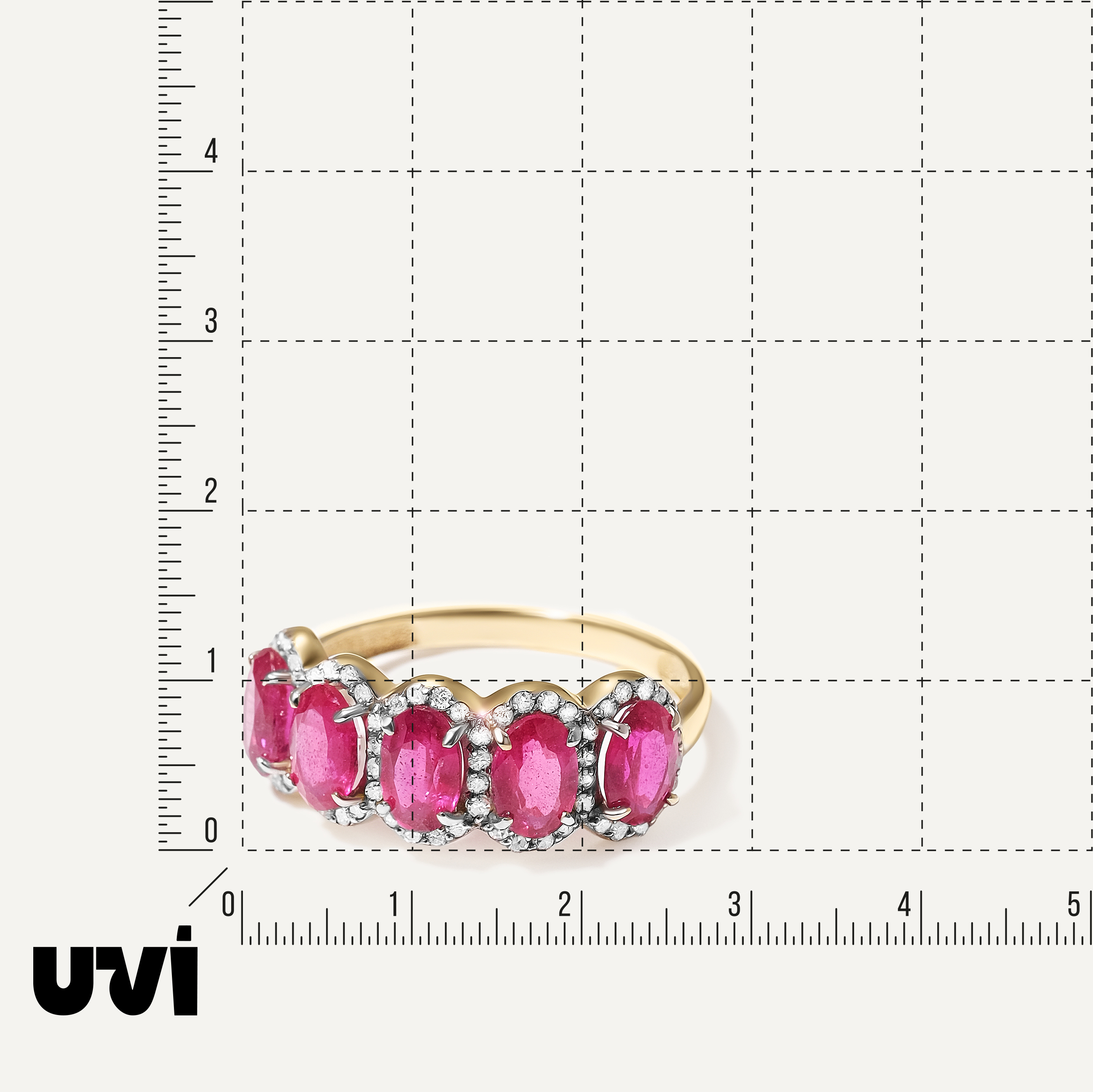 Кольцо из желтого золота с рубинами