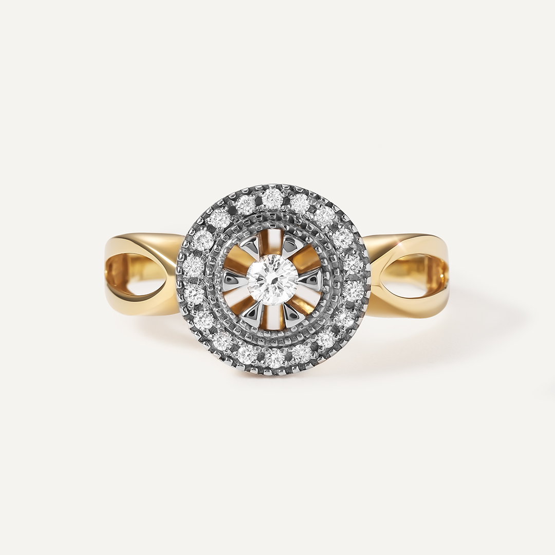 Кольцо из желтого золота с бриллиантами