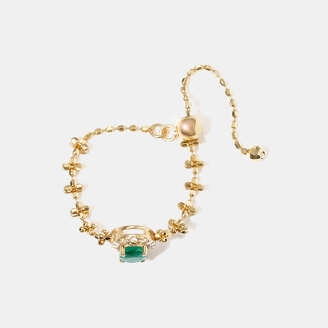 Кольцо из желтого золота с изумрудом