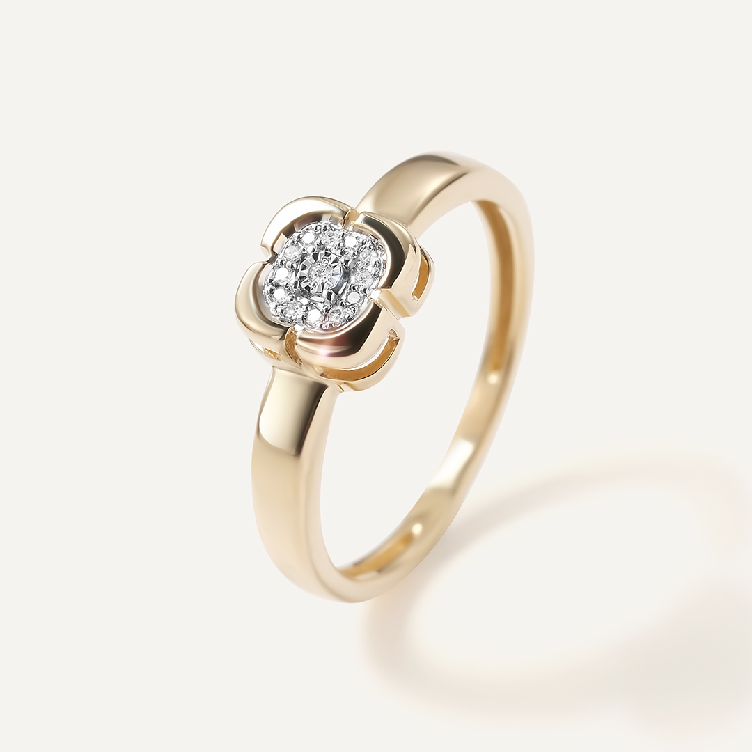 Кольцо из желтого золота с бриллиантами