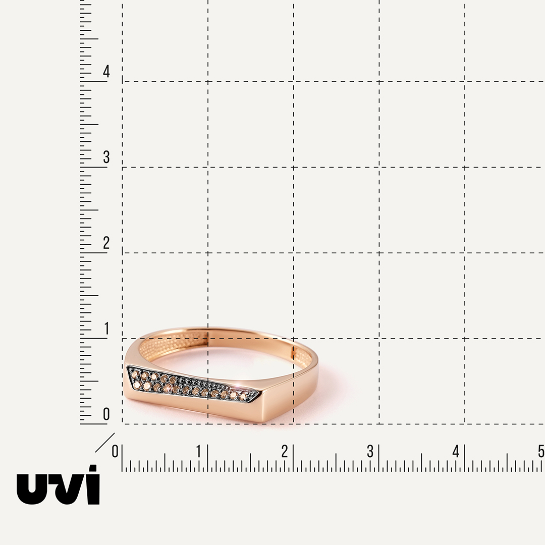 Кольцо из золота с коньячными бриллиантами